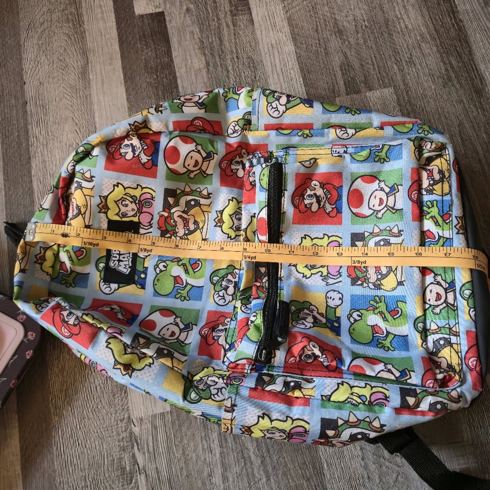 Nintendo Super Mario Character Grid AOP Backpack School Travel Bag One Size - Picture 15 of 16